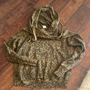 NSF Leopard Print distressed hoodie pre ❤️ small